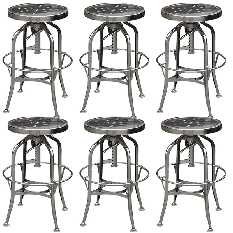 Industrial Metal Legs Bar Stools Indoor Faux Leather Counter Chair