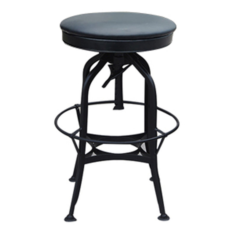 Industrial Metal Legs Bar Stools Indoor Faux Leather Counter Chair