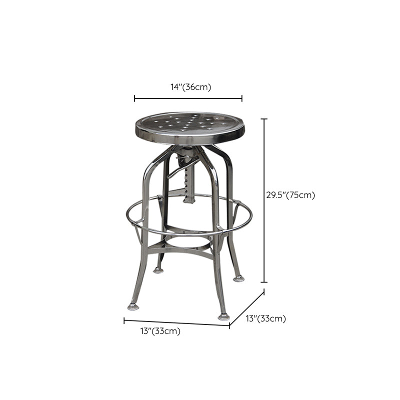 Industrial Metal Legs Bar Stools Indoor Faux Leather Counter Chair