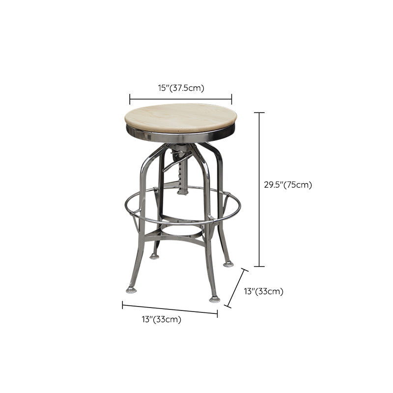 Industrial Metal Legs Bar Stools Indoor Faux Leather Counter Chair