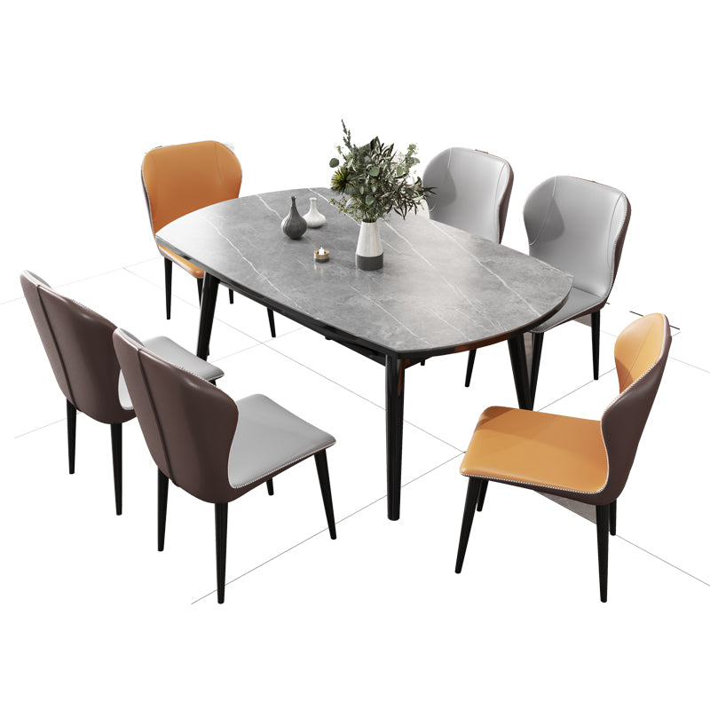 Modern Stone Scalable Dining Table Rubber Leg for Dining Room
