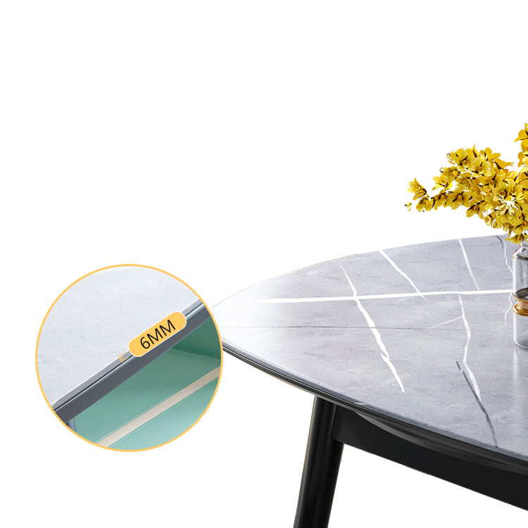 Modern Stone Scalable Dining Table Rubber Leg for Dining Room