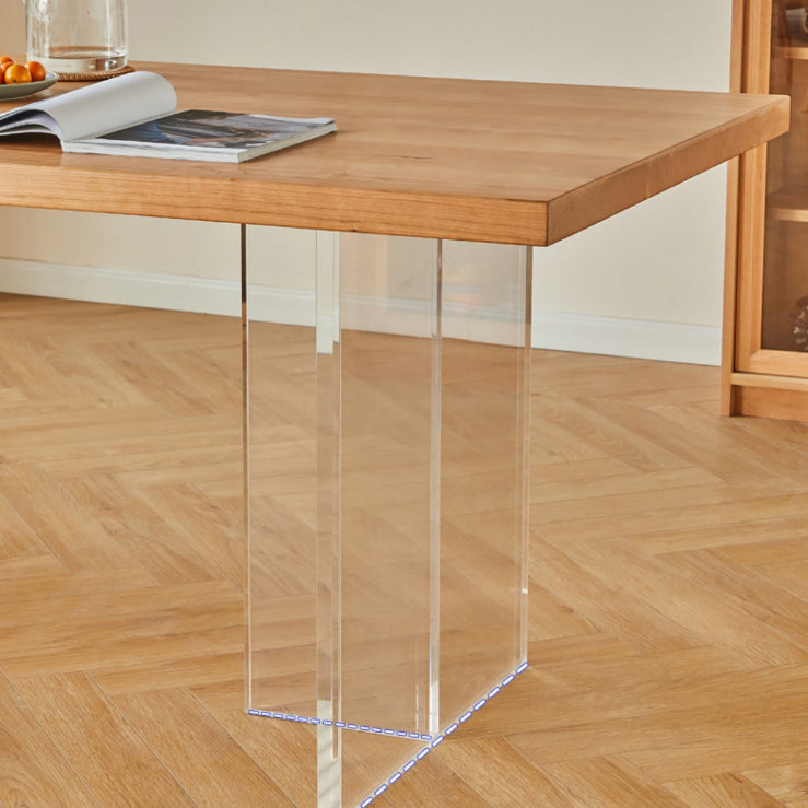 Solid Wood Dinette Table Contemporary Rectangle Dining Room Table