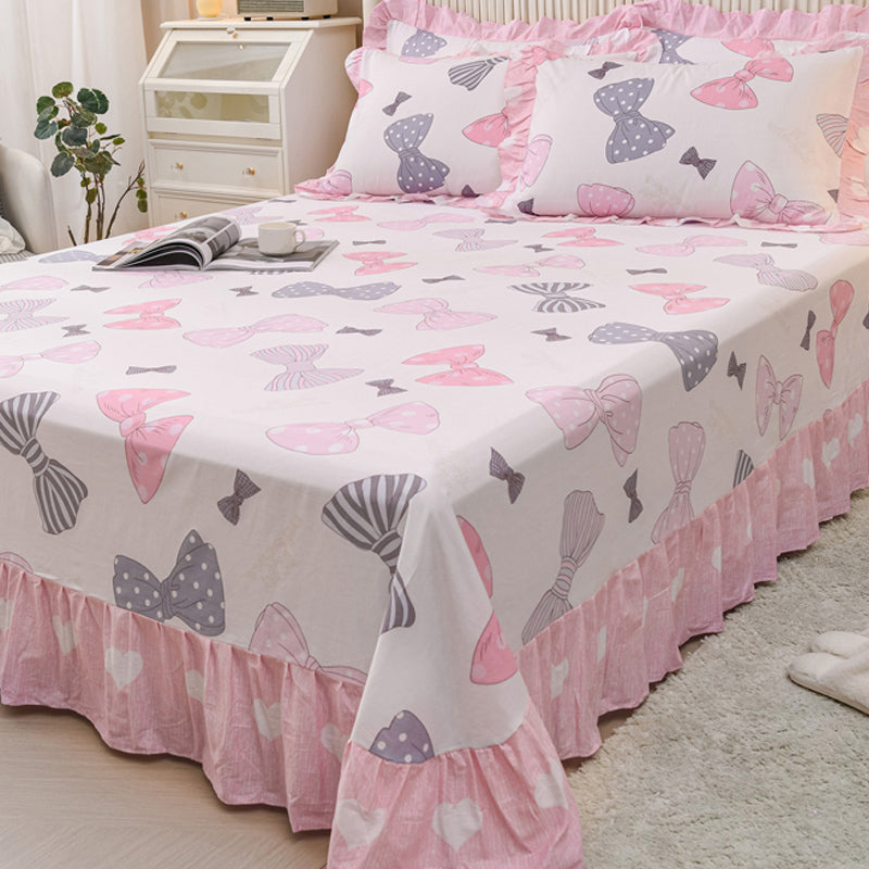 Sheets Cotton Floral Printed Breathable Ultra Soft Wrinkle Resistant Bed Sheet Set