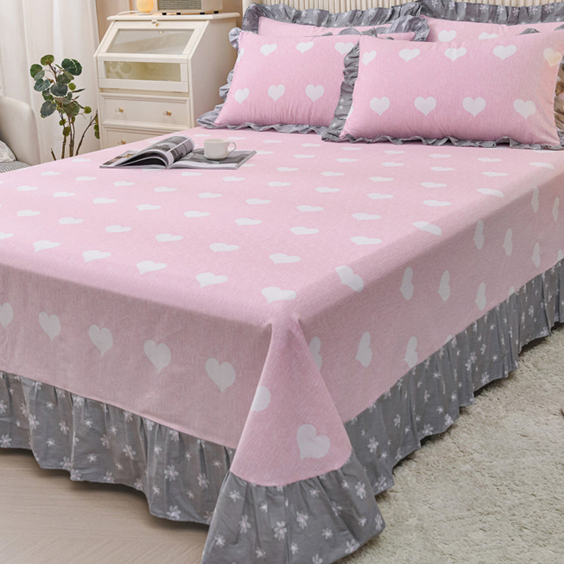 Sheets Cotton Floral Printed Breathable Ultra Soft Wrinkle Resistant Bed Sheet Set