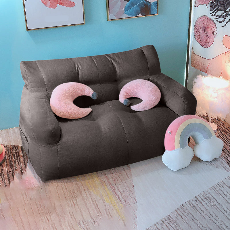 Modern Fabric Loveseat Sofa Rolled Arm Settee for Living Room
