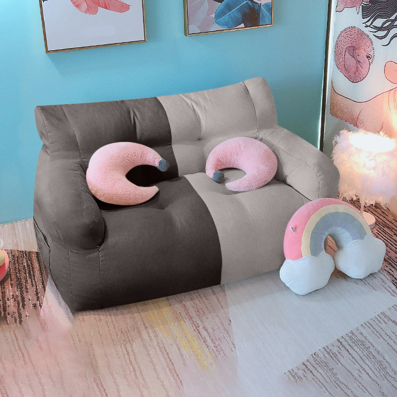 Modern Fabric Loveseat Sofa Rolled Arm Settee for Living Room