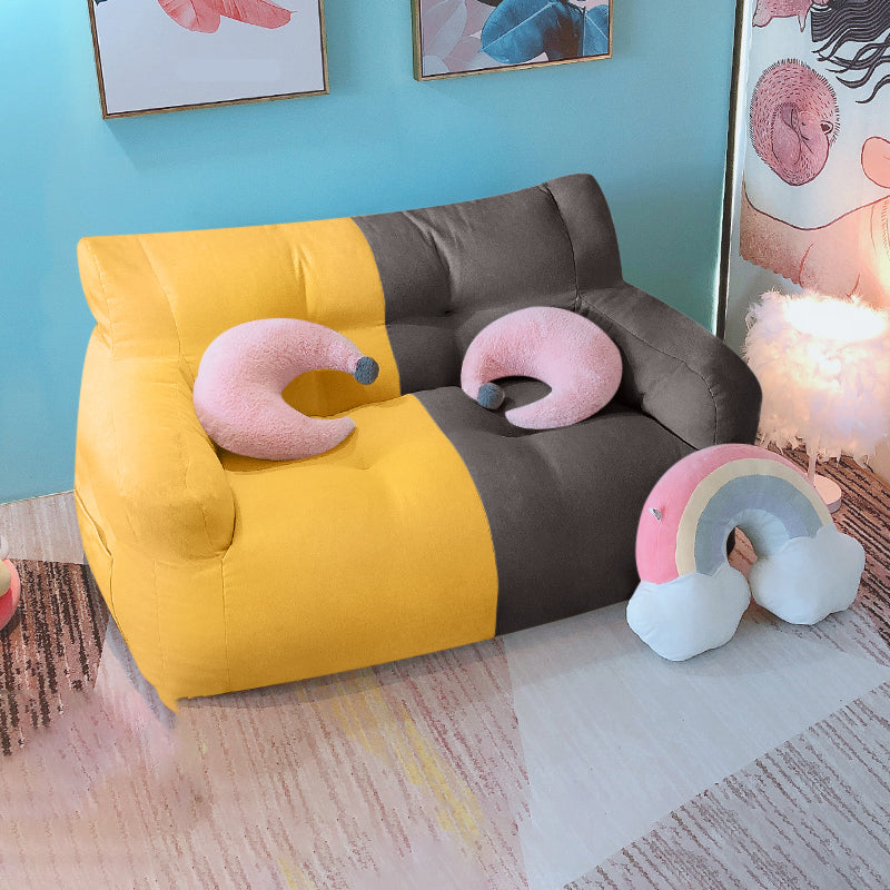 Modern Fabric Loveseat Sofa Rolled Arm Settee for Living Room