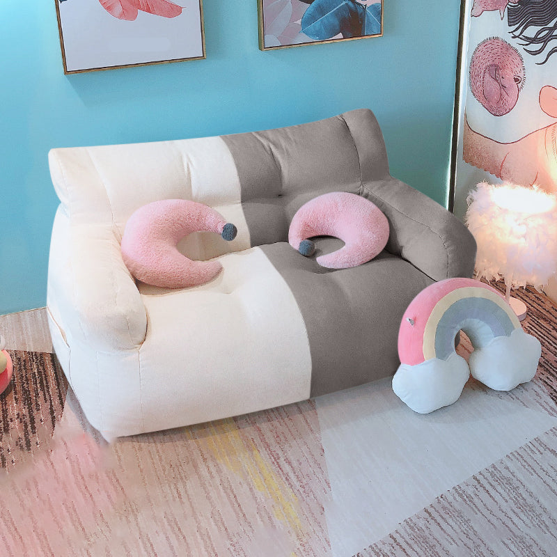 Modern Fabric Loveseat Sofa Rolled Arm Settee for Living Room