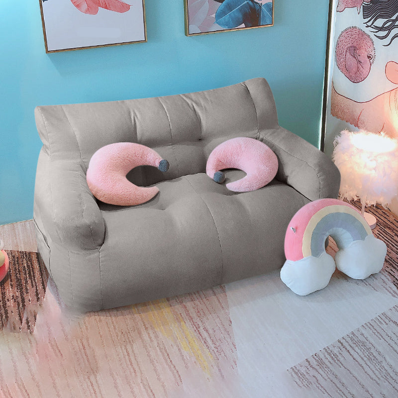 Modern Fabric Loveseat Sofa Rolled Arm Settee for Living Room