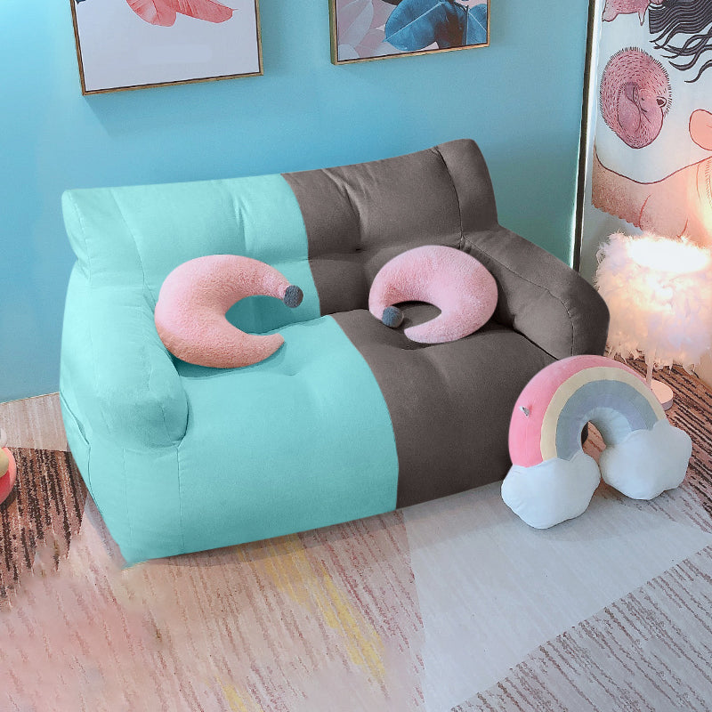 Modern Fabric Loveseat Sofa Rolled Arm Settee for Living Room