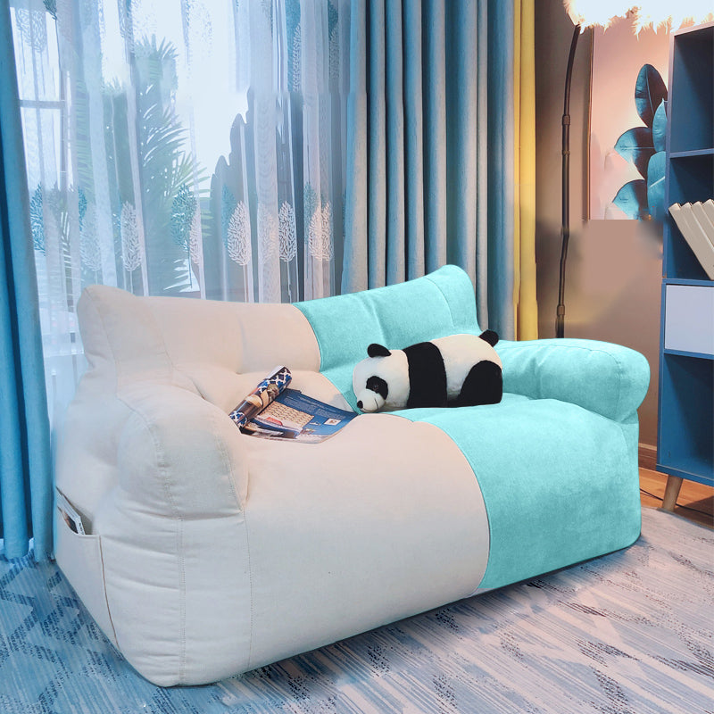 Modern Fabric Loveseat Sofa Rolled Arm Settee for Living Room