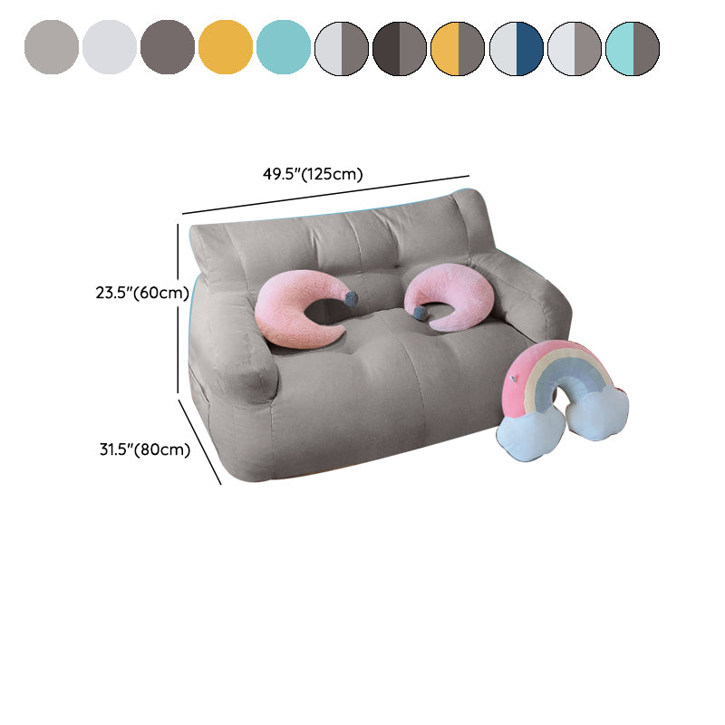 Modern Fabric Loveseat Sofa Rolled Arm Settee for Living Room