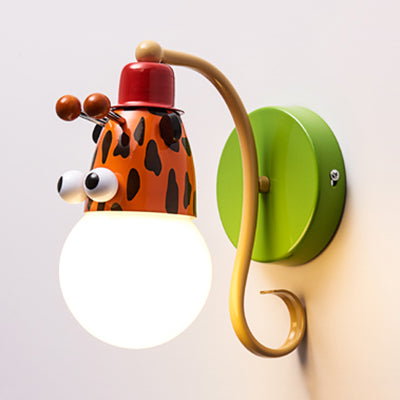 Dierenhoofd kleuterschool muur licht metaal metalen licht moderne schattige sconce lamp in groen