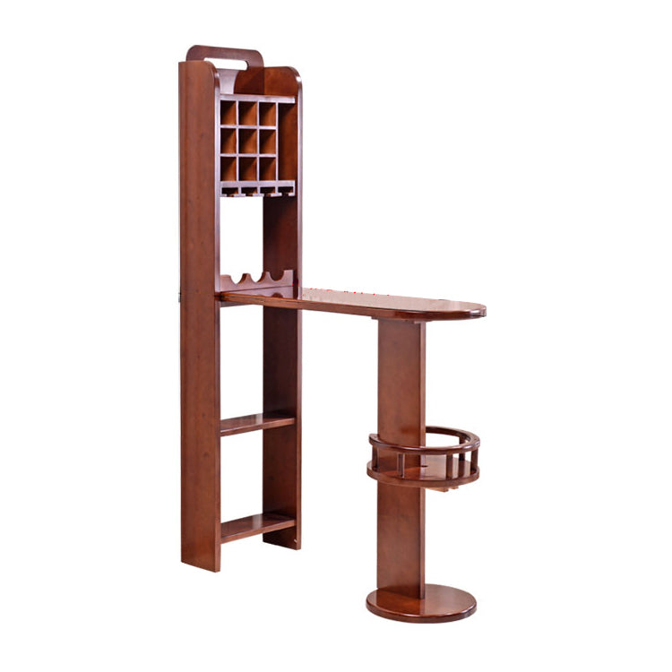 Modern Rubber Wood Bar Dining Table Ellipse Bar Table for Kitchen