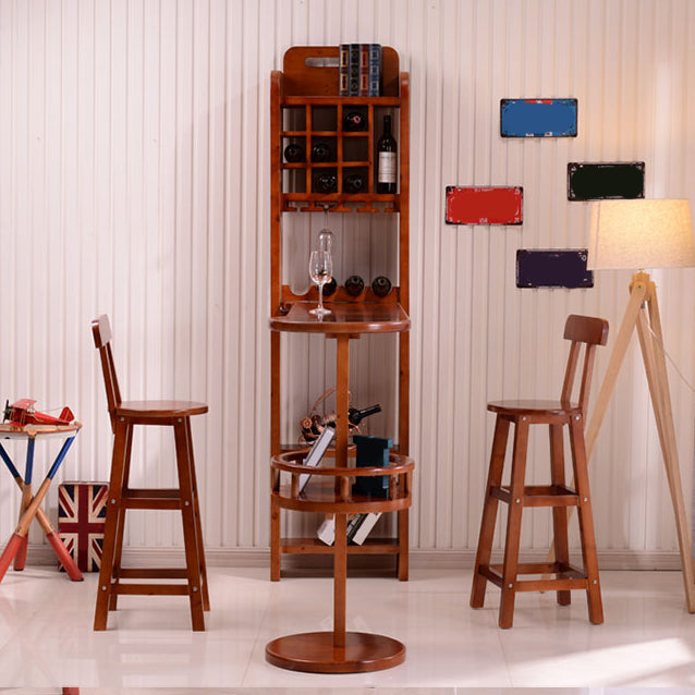 Modern Rubber Wood Bar Dining Table Ellipse Bar Table for Kitchen