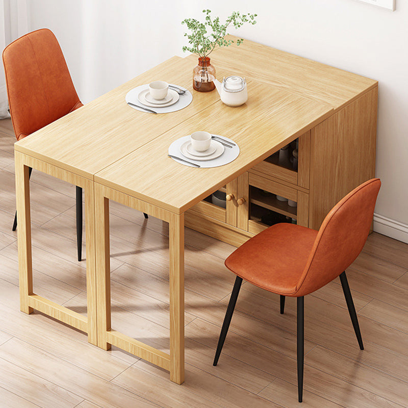 Natural Finish Dining Table Set 1/3 Pieces Faux Dinette Set for Home