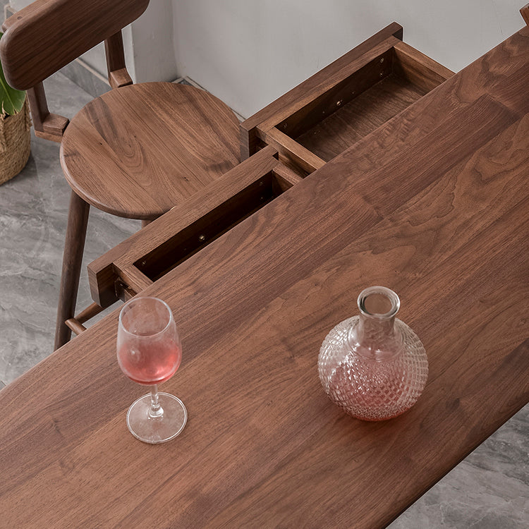 Contemporary Bar Dining Table Kitchen Rectangle Wood Bar Table