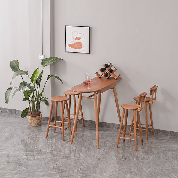 Contemporary Bar Dining Table Kitchen Rectangle Wood Bar Table