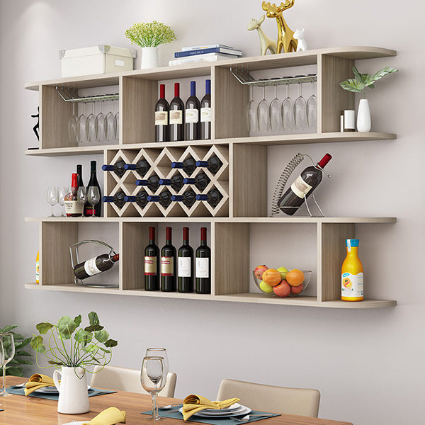 Modern Hanging Wine Bottle Holder Wooden Kitchen Wine Rack Bottle