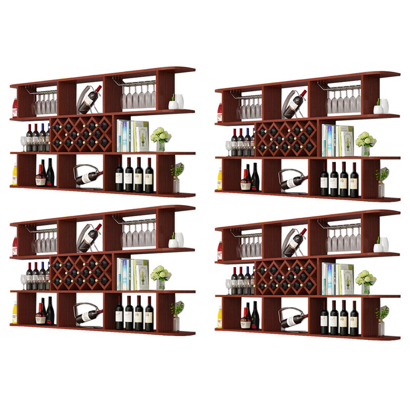 Modern Hanging Wine Bottle Holder Wooden Kitchen Wine Rack Bottle