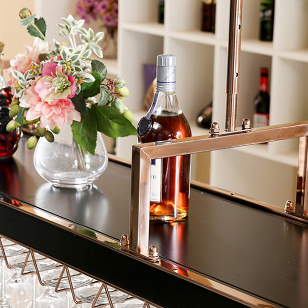 Glam Hanging Wine Rack Kitchen Metal Wine Bottle & Glass Rack
