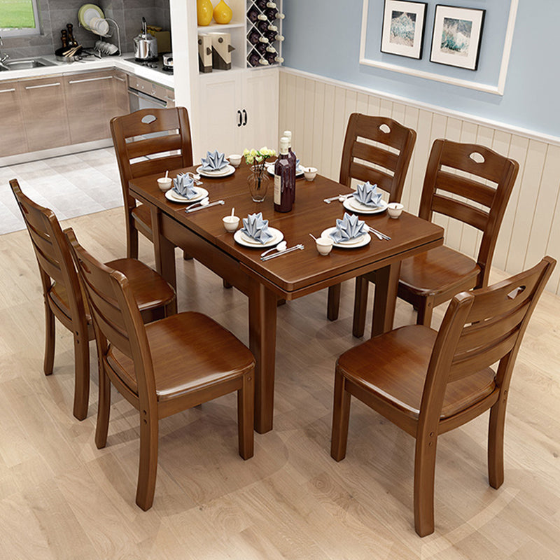 Solid Wood Brown Dining Room Table Contemporary Dinette Table