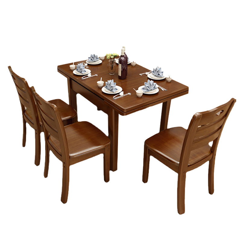 Solid Wood Brown Dining Room Table Contemporary Dinette Table