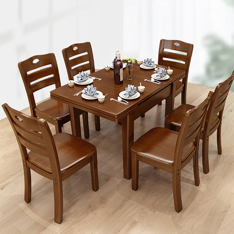 Solid Wood Brown Dining Room Table Contemporary Dinette Table