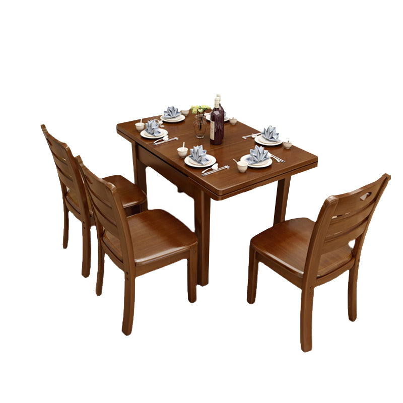 Solid Wood Brown Dining Room Table Contemporary Dinette Table
