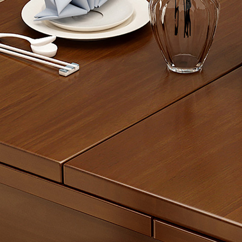 Solid Wood Brown Dining Room Table Contemporary Dinette Table