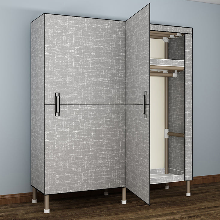Foldable Freestanding Wardrobe Metal Frame Multifunctional Wardrobe for Bedroom