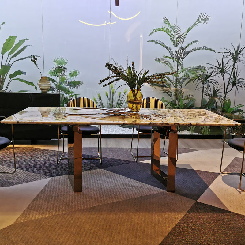 Rectangle Sled Base Dining Room Table Contemporary Dining Table