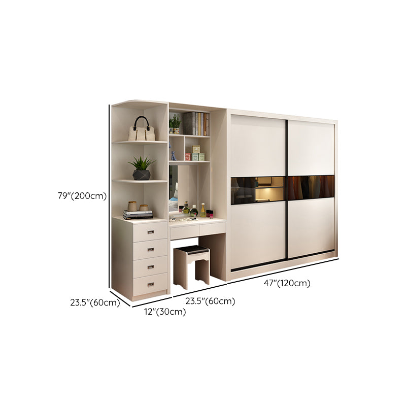 Contemporary Home Engineered Wood Wardrobe Freestanding Wardrobe Closet