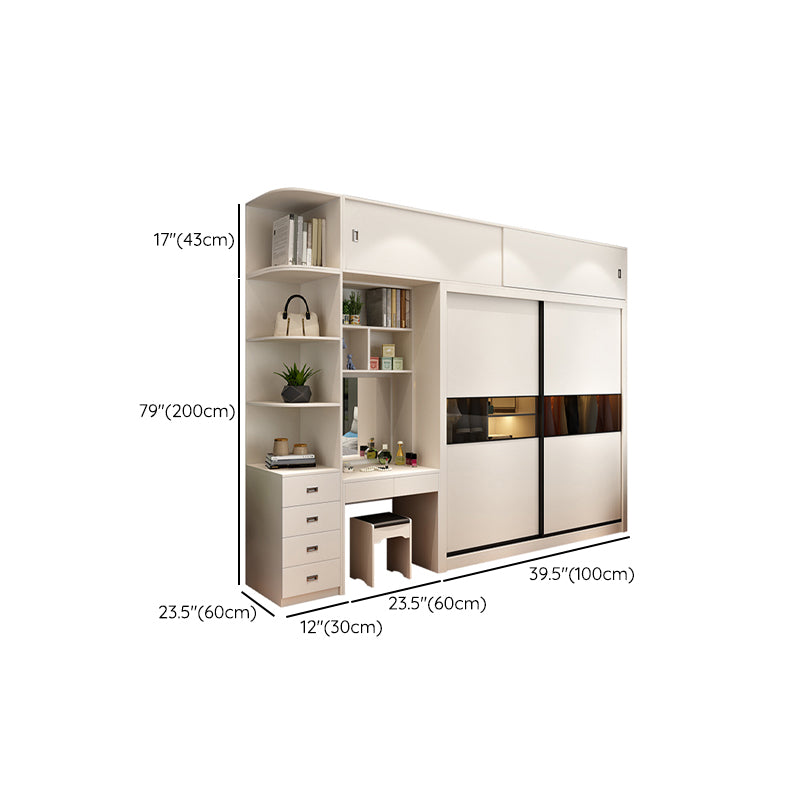 Contemporary Home Engineered Wood Wardrobe Freestanding Wardrobe Closet