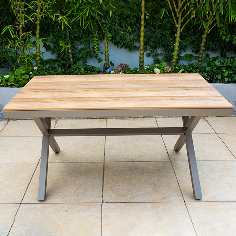 Modern Wood Patio Dining Table 1/2/7 Pieces Brown Dining Set for Courtyard