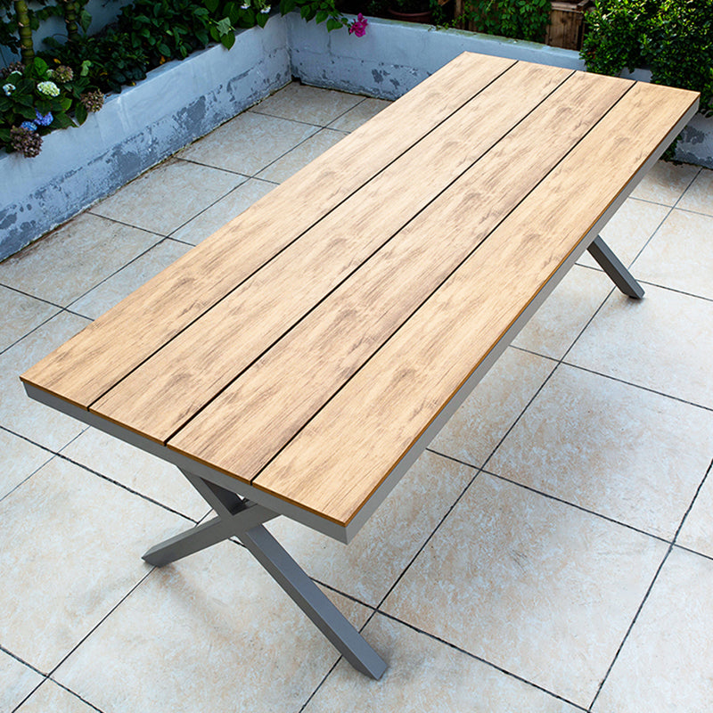 Modern Wood Patio Dining Table 1/2/7 Pieces Brown Dining Set for Courtyard