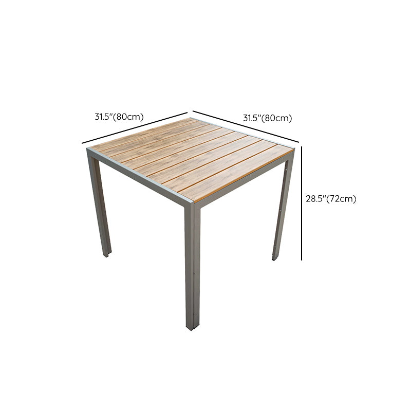 Modern Wood Patio Dining Table 1/2/7 Pieces Brown Dining Set for Courtyard