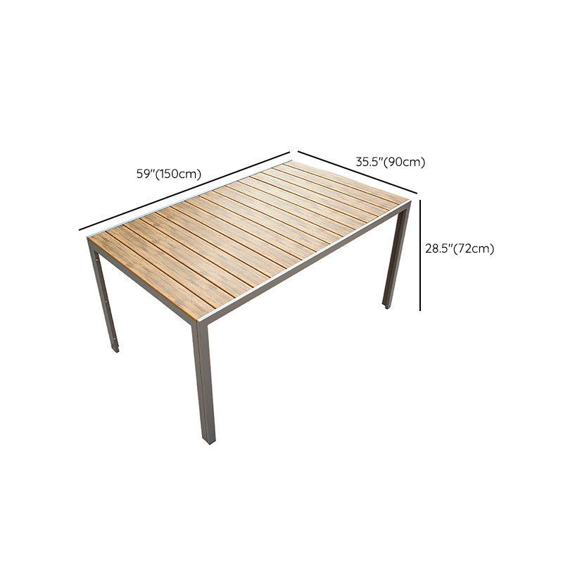 Modern Wood Patio Dining Table 1/2/7 Pieces Brown Dining Set for Courtyard