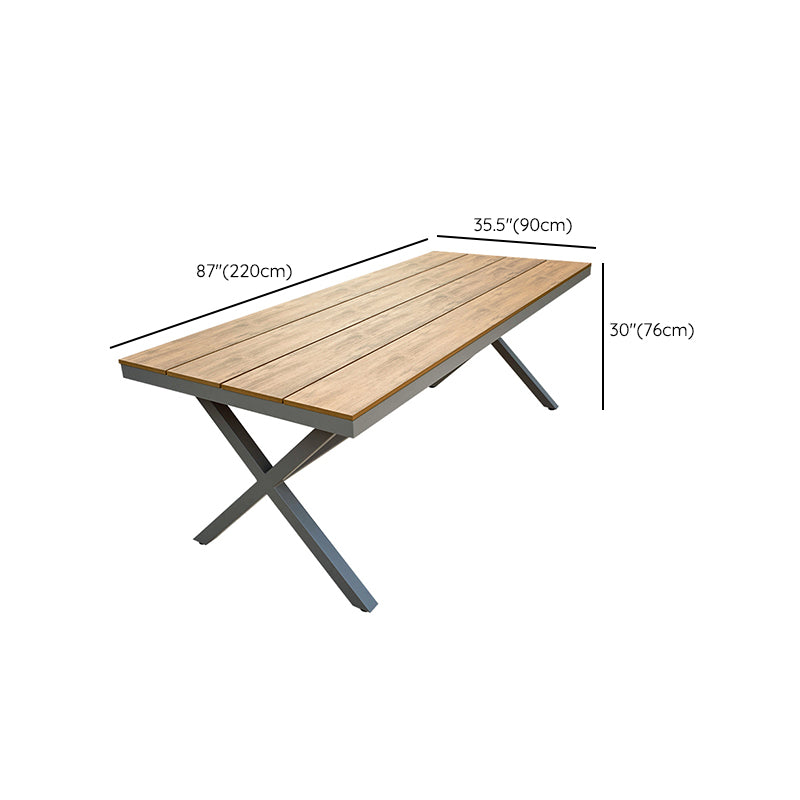 Modern Wood Patio Dining Table 1/2/7 Pieces Brown Dining Set for Courtyard