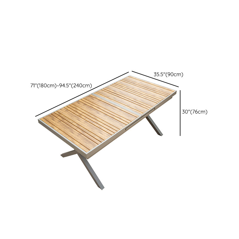 Modern Wood Patio Dining Table 1/2/7 Pieces Brown Dining Set for Courtyard