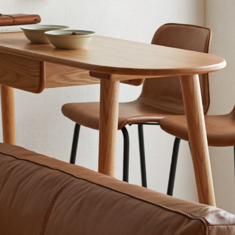 Trestle Base Bar Table Set 1/3 Pcs Oak Solid Wood Bar Table and Stools