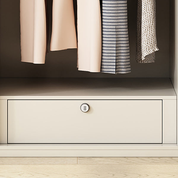 Modern Artificial Wood Wardrobe Freestanding Wardrobe in White