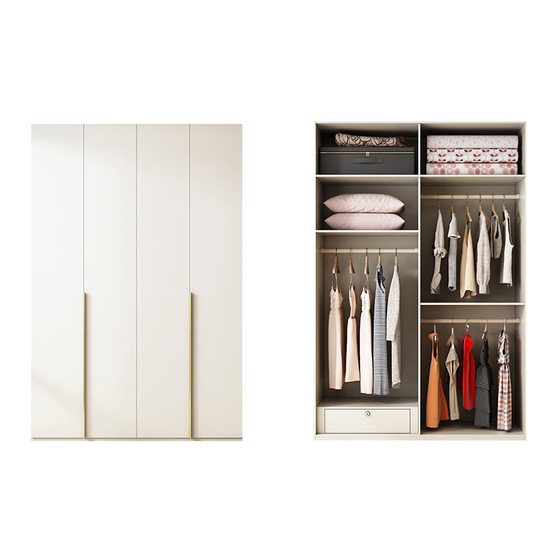 Modern Artificial Wood Wardrobe Freestanding Wardrobe in White