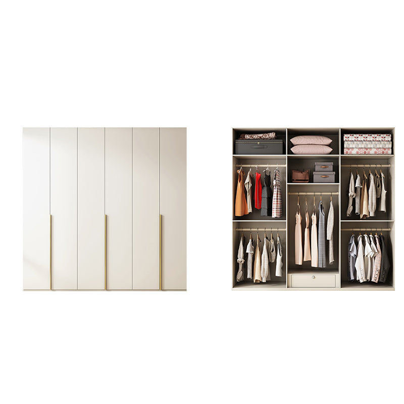 Modern Artificial Wood Wardrobe Freestanding Wardrobe in White