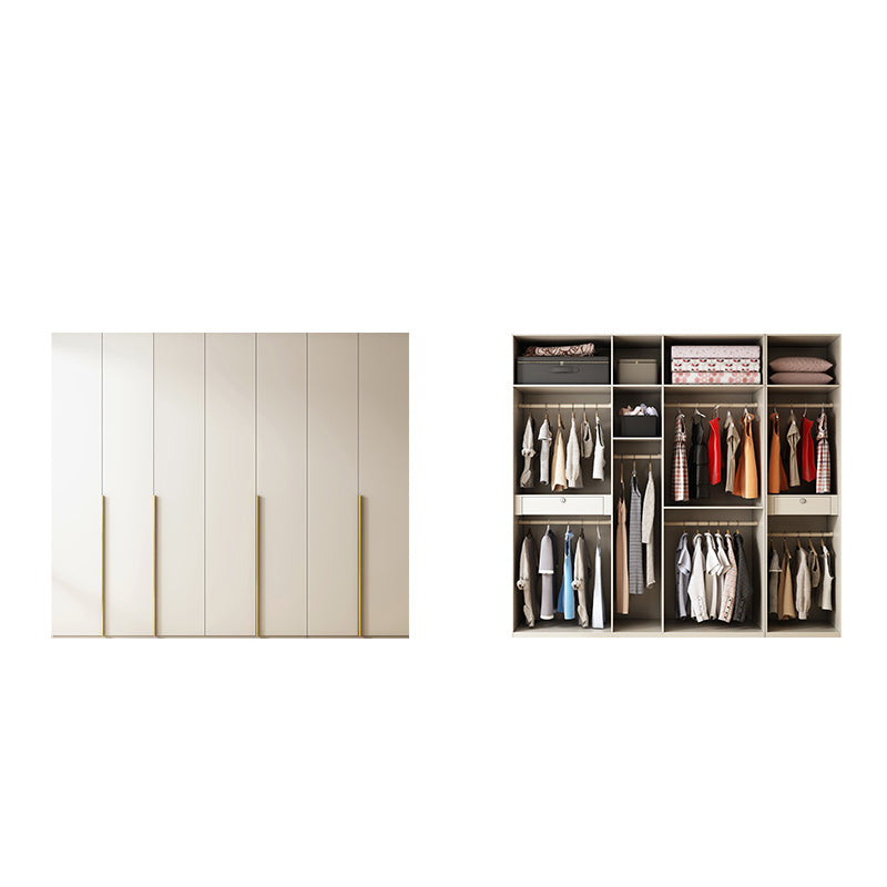 Modern Artificial Wood Wardrobe Freestanding Wardrobe in White