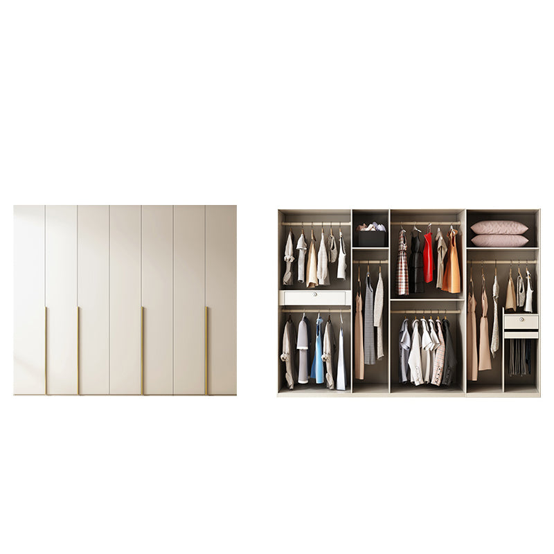 Modern Artificial Wood Wardrobe Freestanding Wardrobe in White