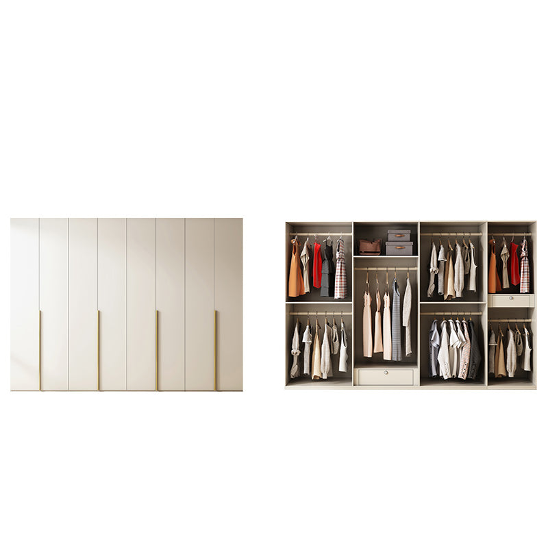 Modern Artificial Wood Wardrobe Freestanding Wardrobe in White