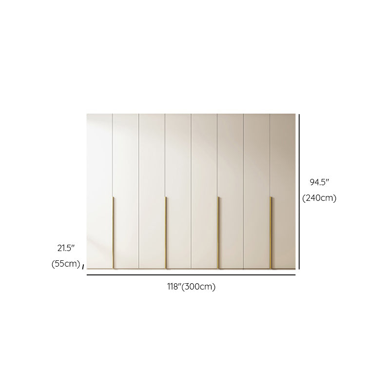 Modern Artificial Wood Wardrobe Freestanding Wardrobe in White