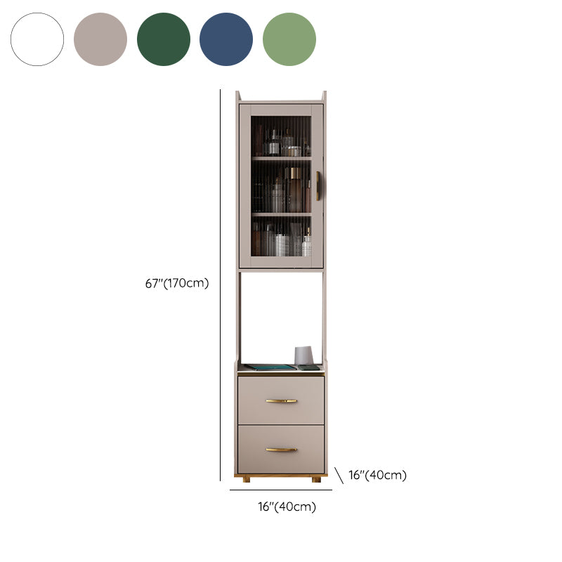 Faux Wood Bed Nightstand Modern Accent Table Nightstand with Drawers